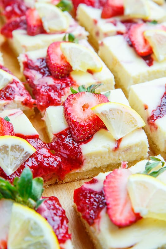 Strawberry Lemon Cheesecake Bars