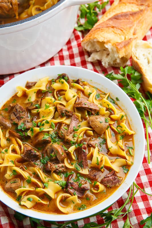 Slow Braised Beef Stroganoff Soup