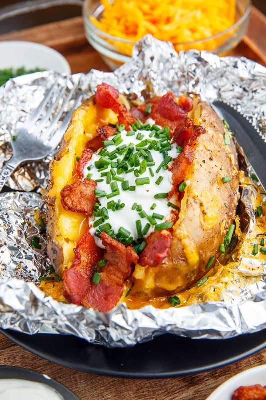 Slow Cooker Loaded Baked Potatoes