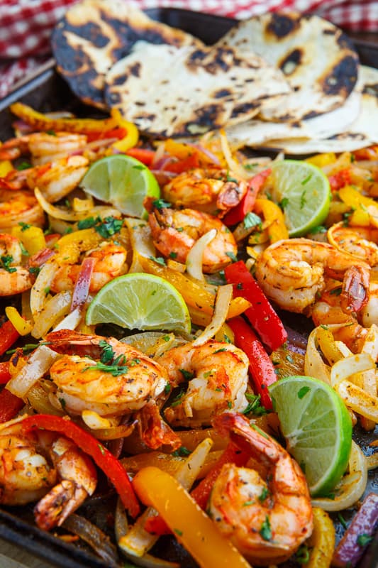 Sheet Pan Shrimp Fajitas