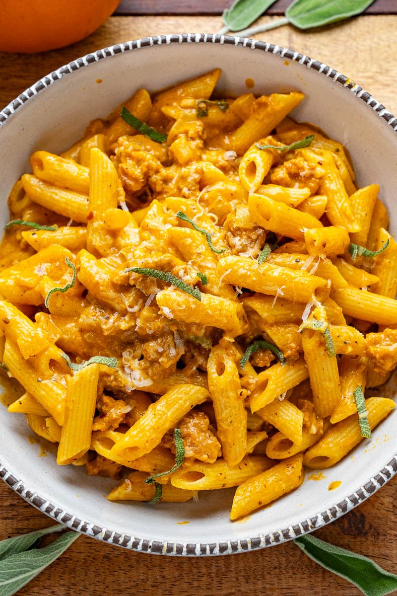 Pumpkin and Sausage Pasta