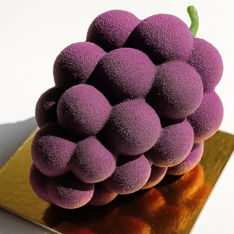 Grape Shaped Pastry: Whipped Grape Cream & Grape Puree Dome