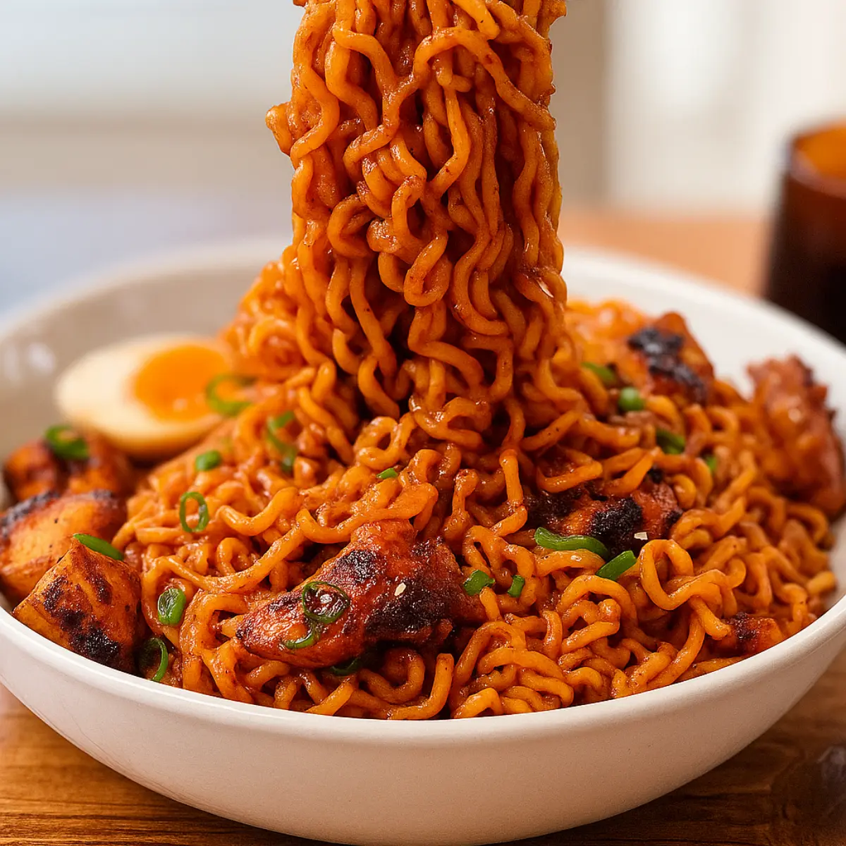 Fire Chicken and Cheese Ball Buldak Mukbang