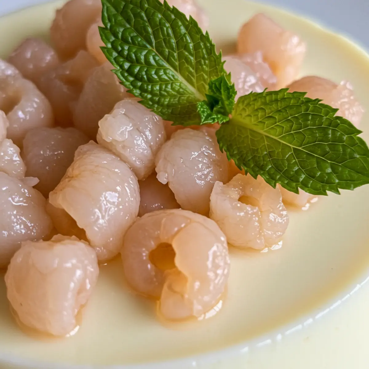 Vegan Lychee Panna Cotta with Mango