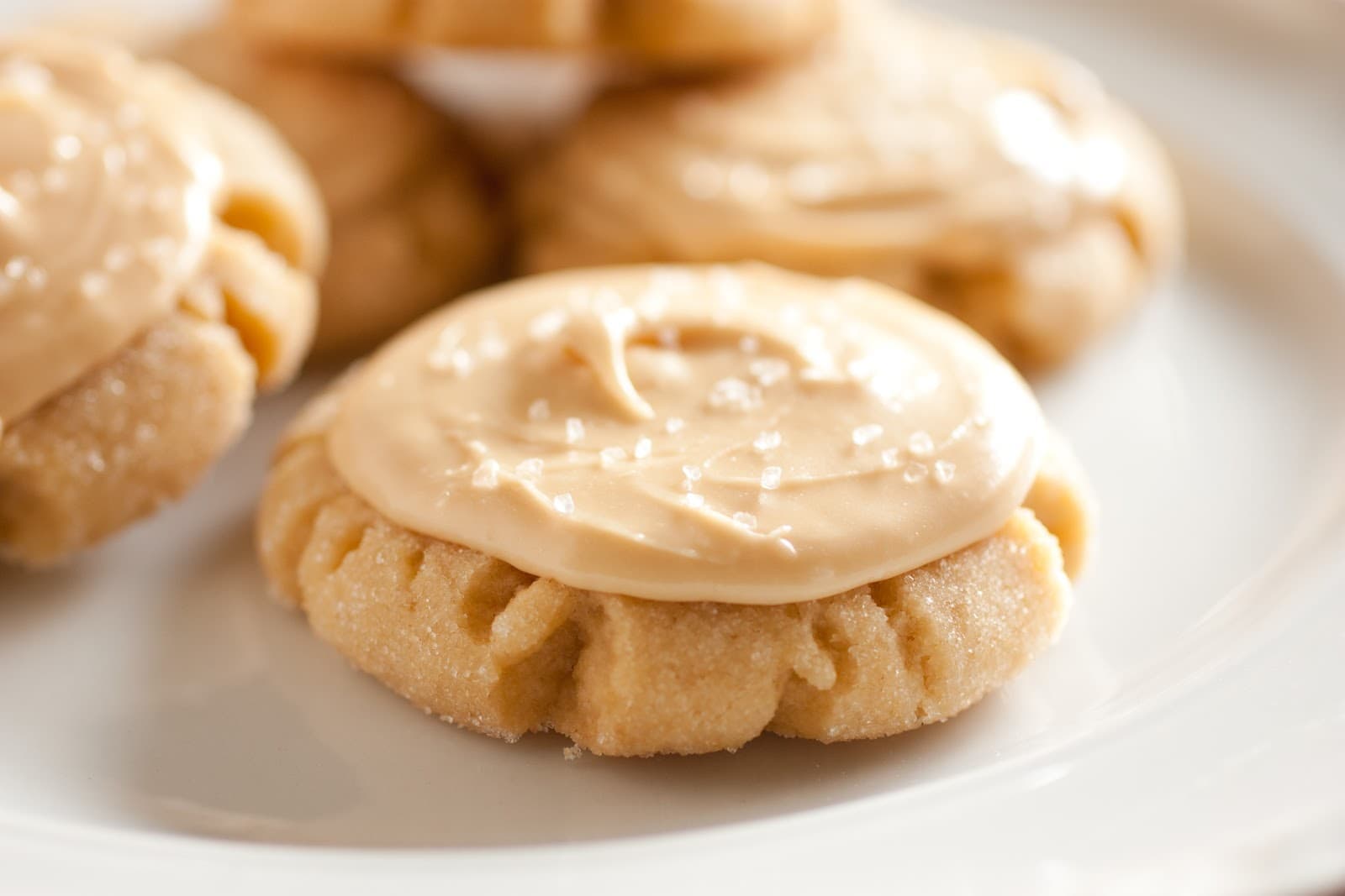 Browned Butter Crinkle Cookies with Salted Caramel Frosting