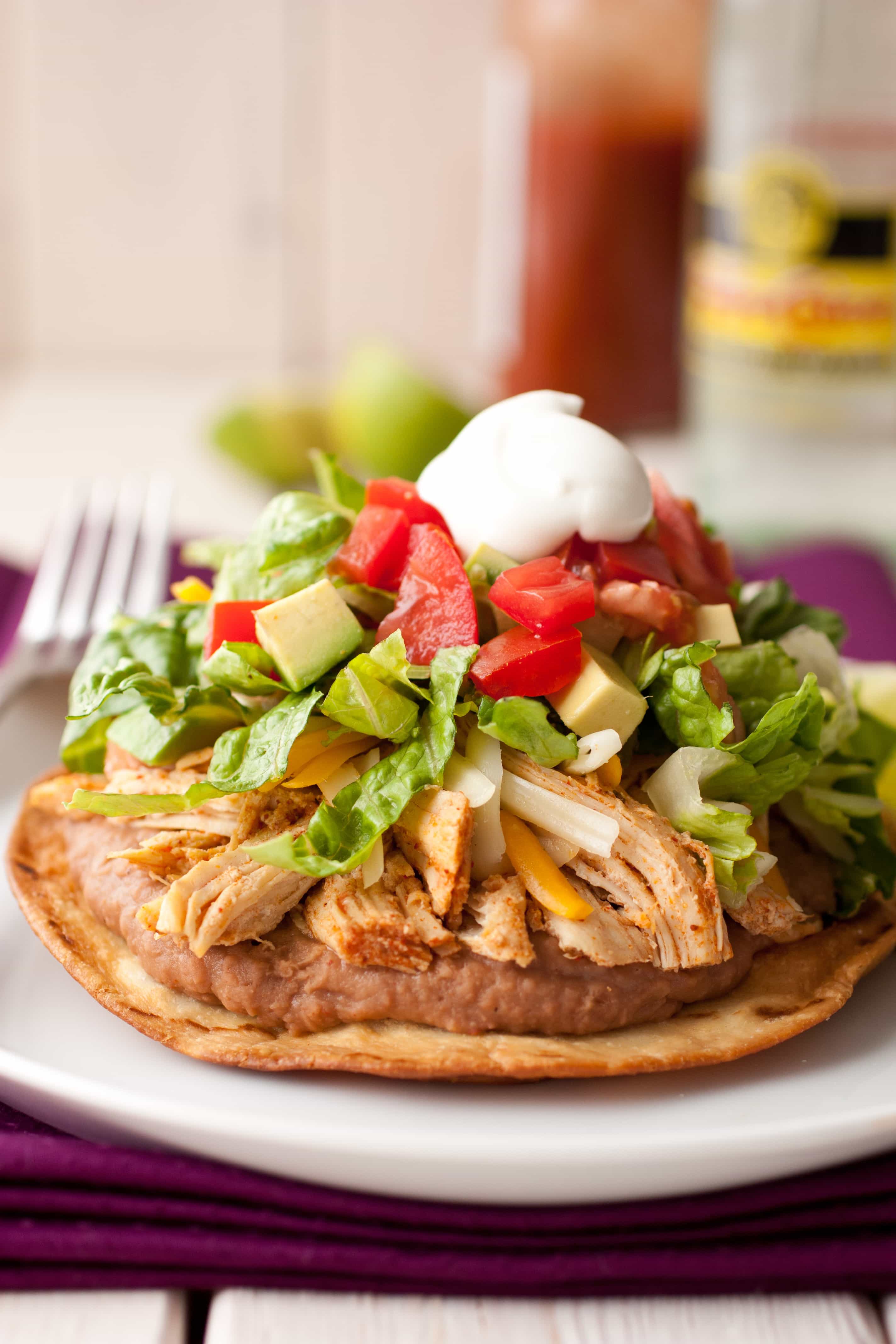 Chicken Tostadas with Slow Cooker Chicken