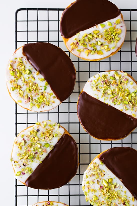 Black and White Cookies {with Pistachios}