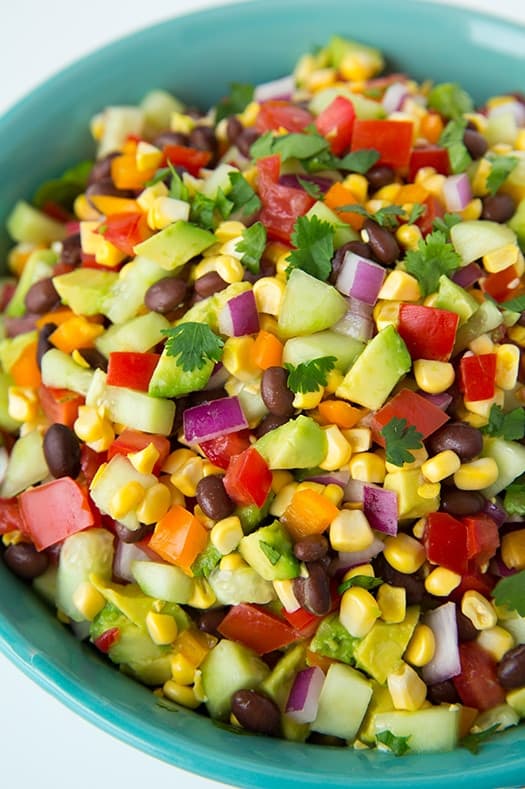Mexican Chopped Salad with Greek Yogurt Cilantro Lime Ranch
