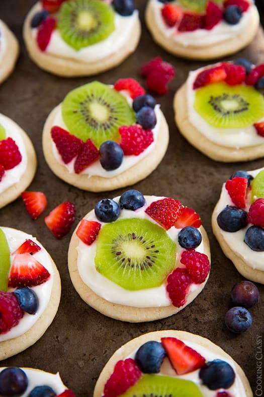 Mini Fruit Pizzas with Lemon Cream Cheese Frosting