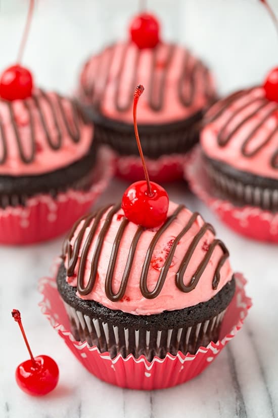 Cherry Cordial Chocolate Cupcakes