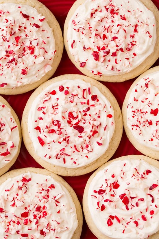Peppermint Sugar Cookies with Cream Cheese Frosting