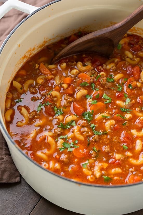 Goulash Soup - Beef and Tomato Macaroni Soup