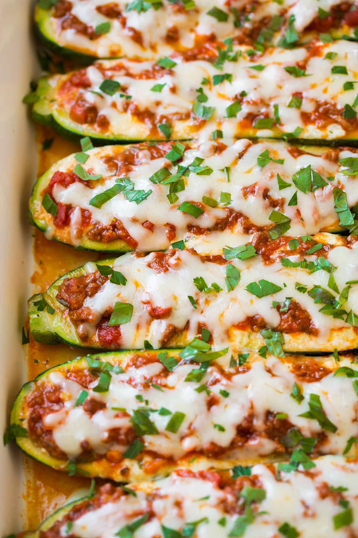 Lasagna Stuffed Zucchini Boats