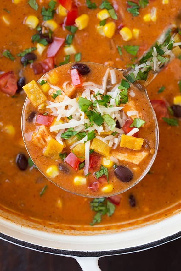 Cheesy Chicken Enchilada Soup