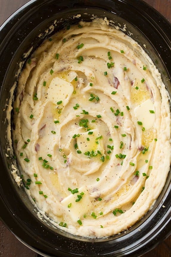 Slow Cooked Garlic Mashed Potatoes