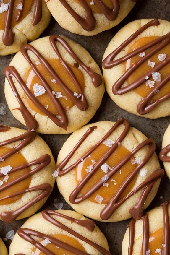 Twix Thumbprint Cookies
