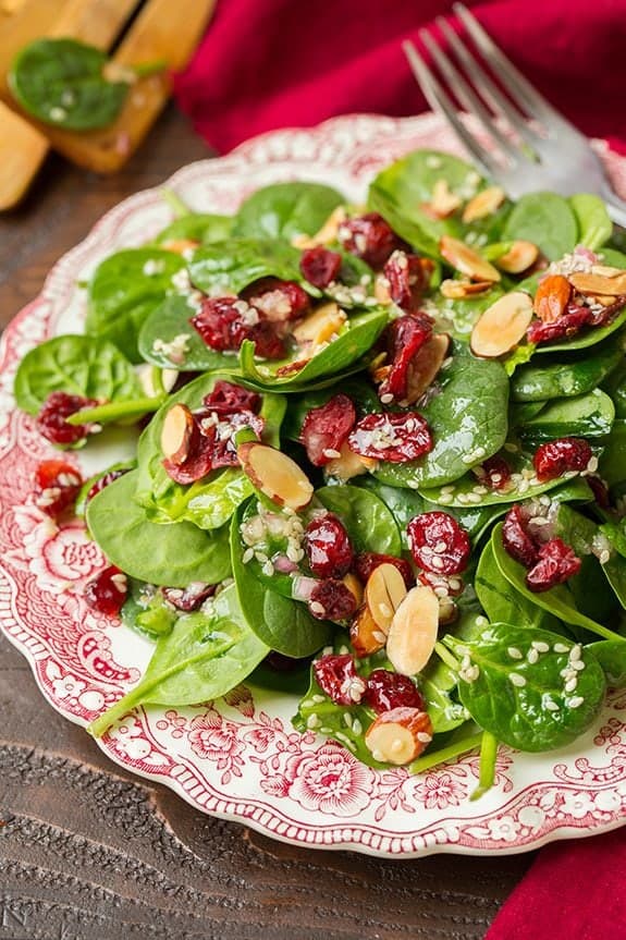 Cranberry Almond Spinach Salad