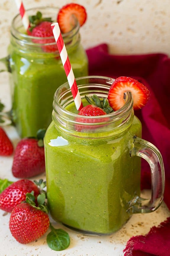 Strawberry Spinach Green Smoothie