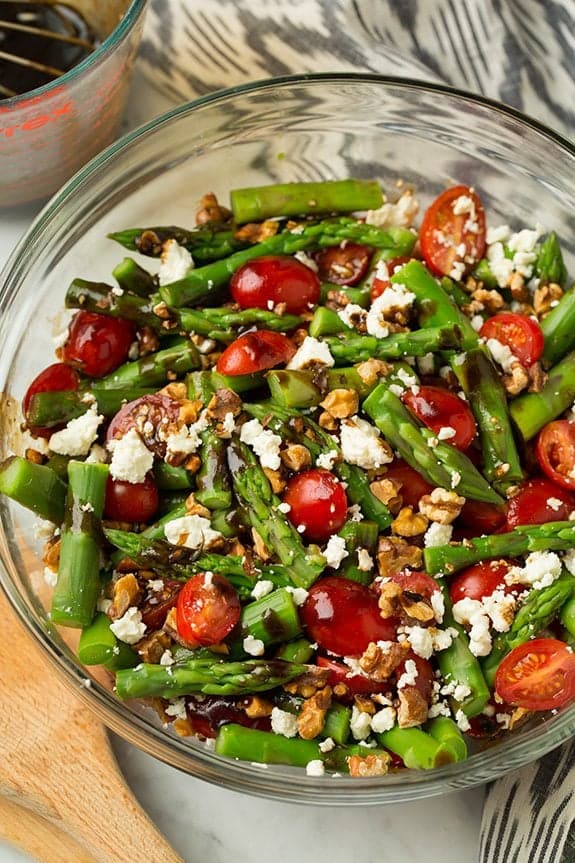 Asparagus, Tomato and Feta Salad with Balsamic Vinaigrette