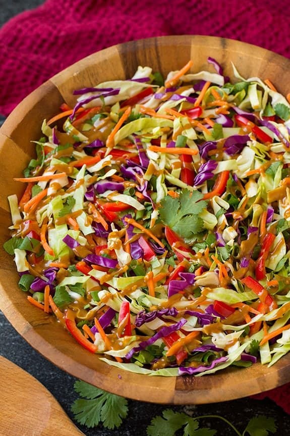 Asian Slaw with Peanut Dressing