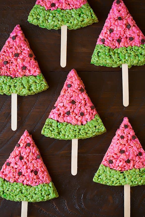 Watermelon Rice Krispie Treats