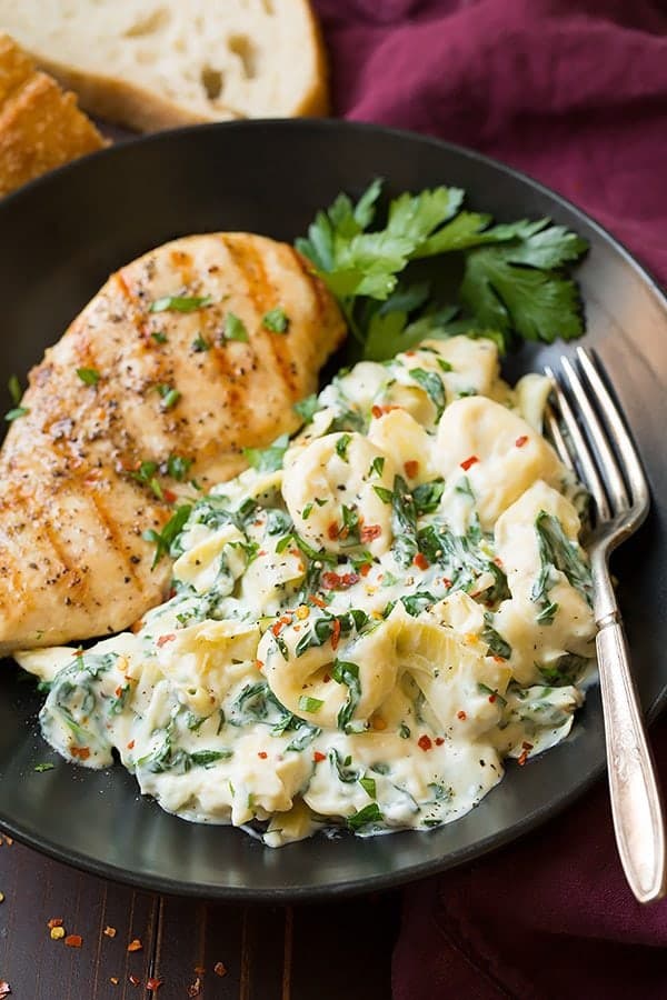 Creamy Spinach Artichoke Tortellini