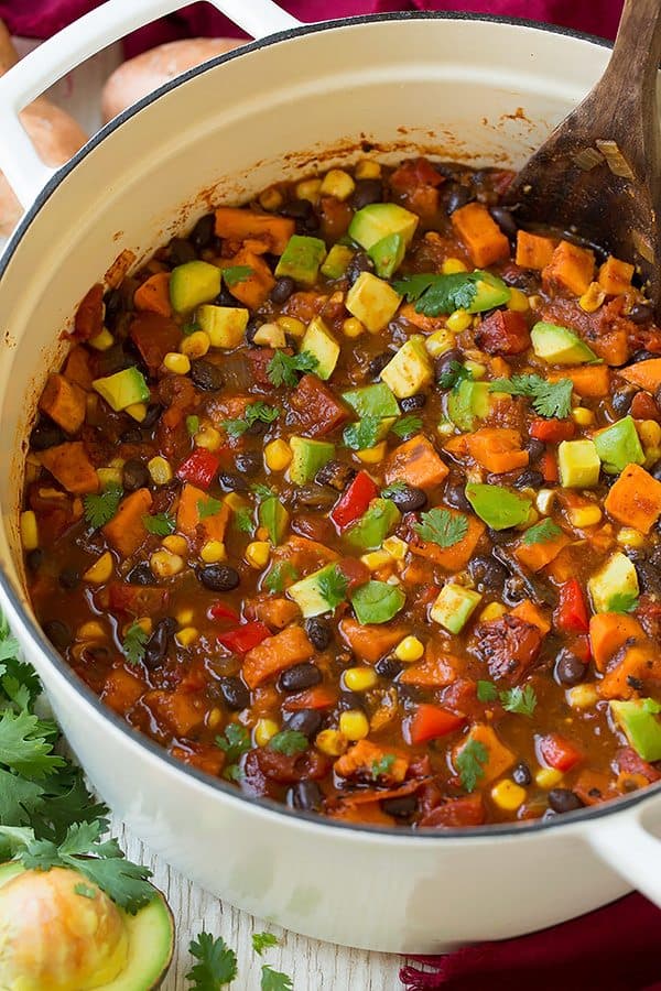 Roasted Sweet Potato and Black Bean Chili