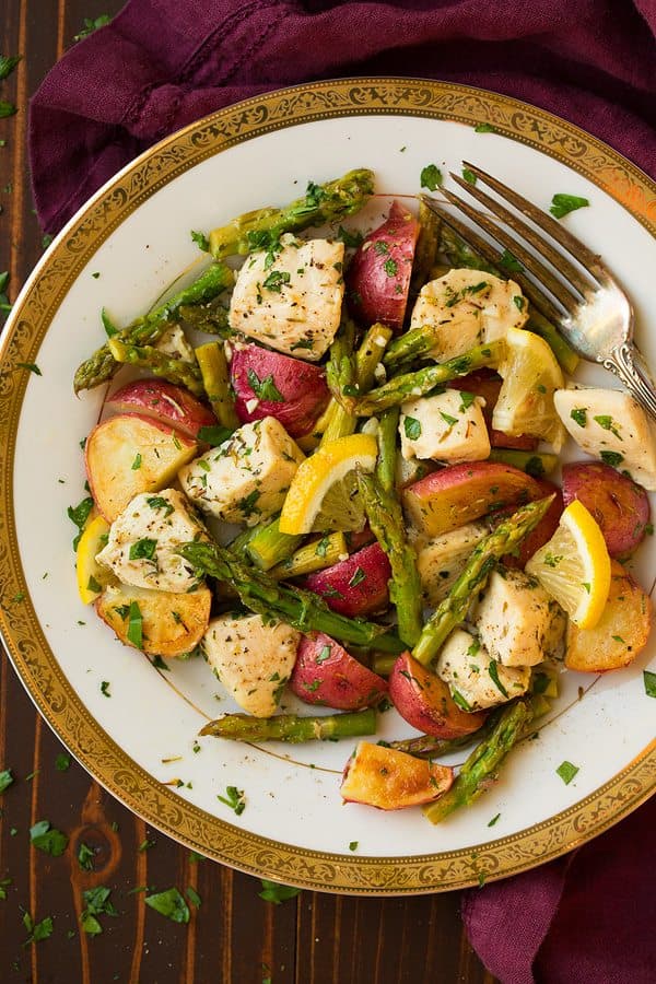 Lemon Chicken Asparagus and Potato Sheet Pan Dinner