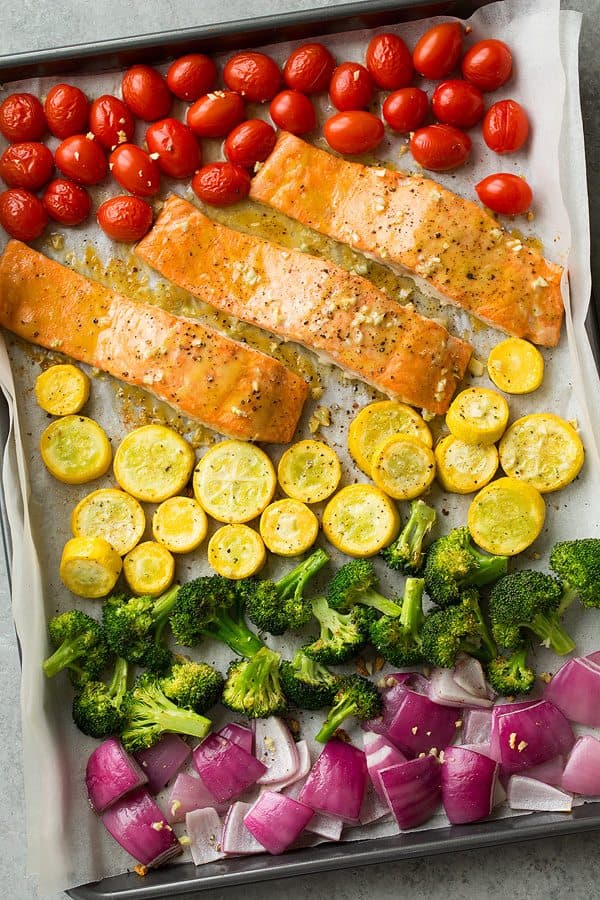 Sheet Pan Honey Mustard Salmon and Rainbow Veggies