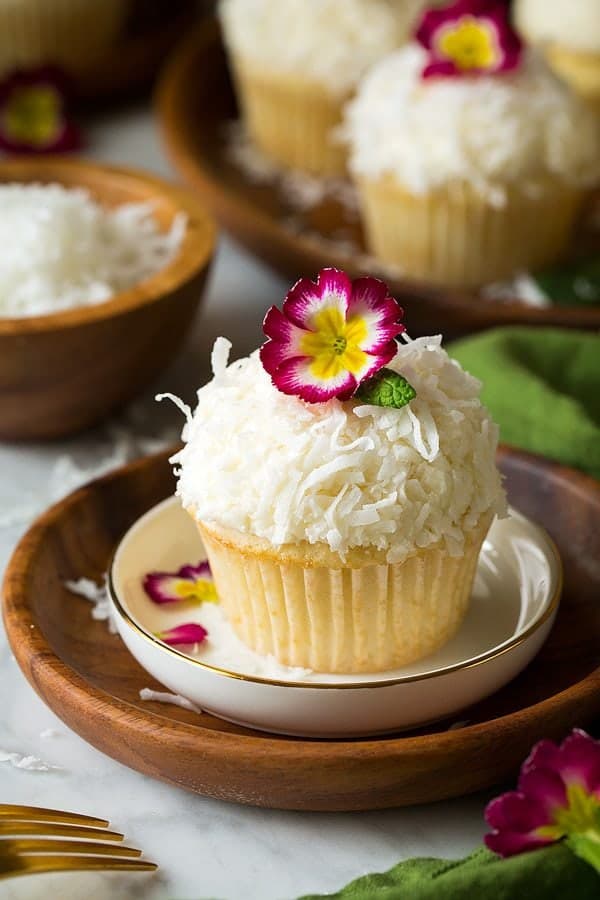 Coconut Cupcakes with Coconut Buttercream Frosting