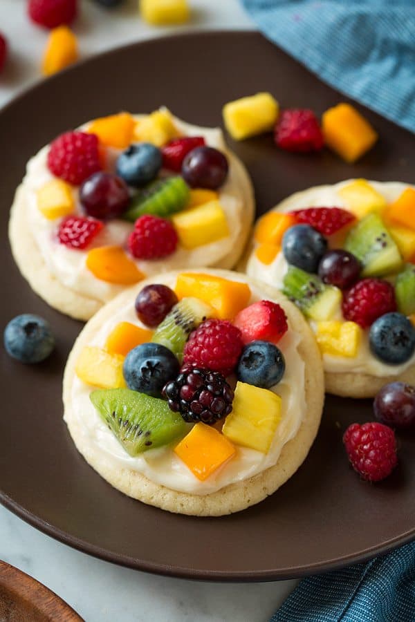 Sugar Cookie Fruit Pizzas (Chewy Version)