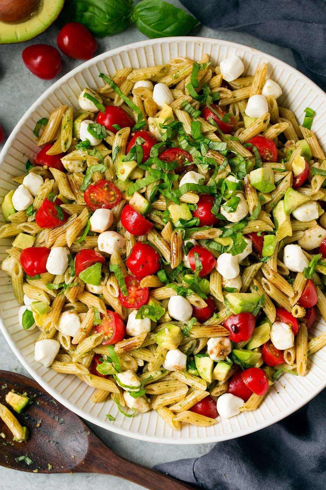 Caprese Pasta Salad (with Avocado!)