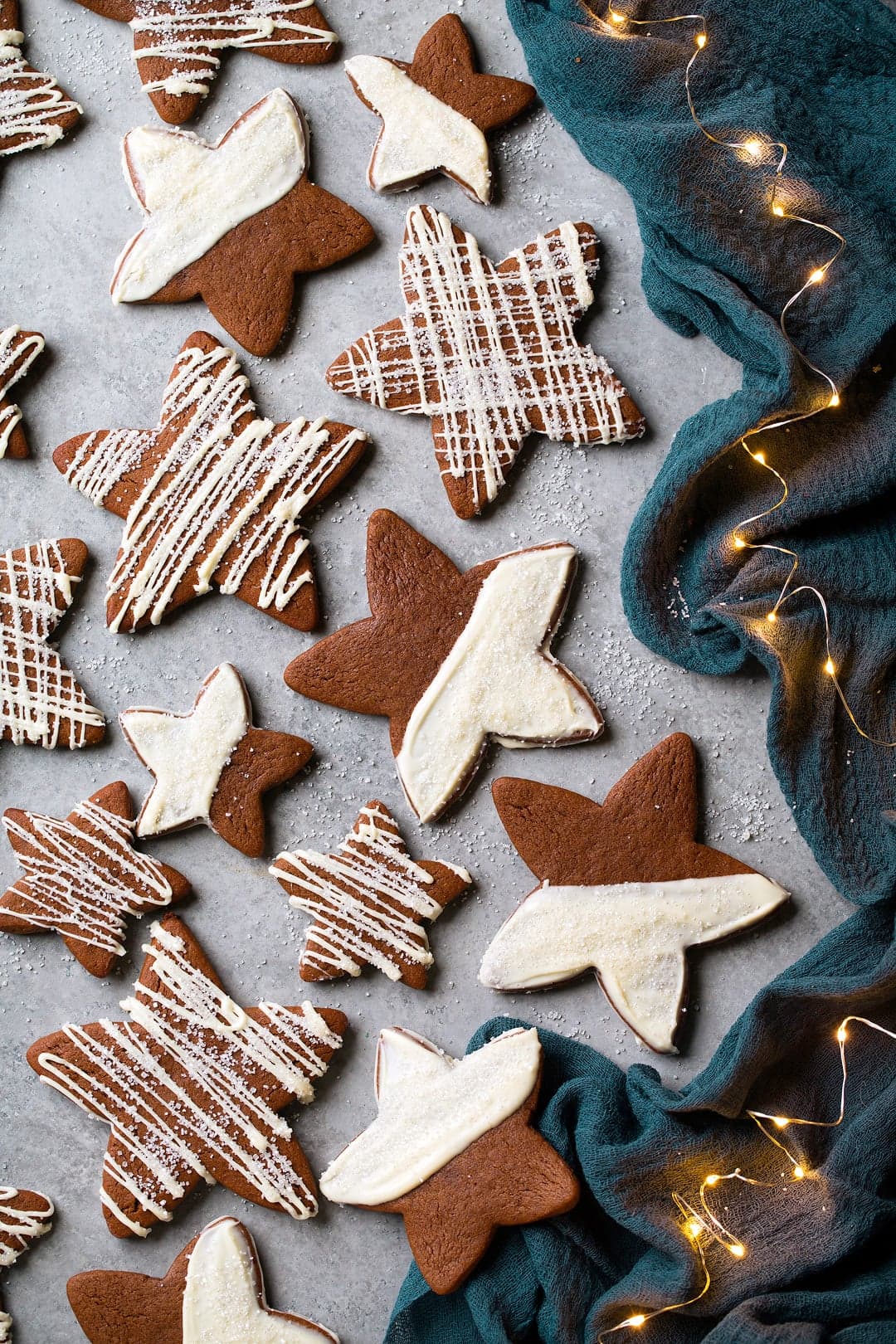 White Chocolate Gingerbread Star Cookies