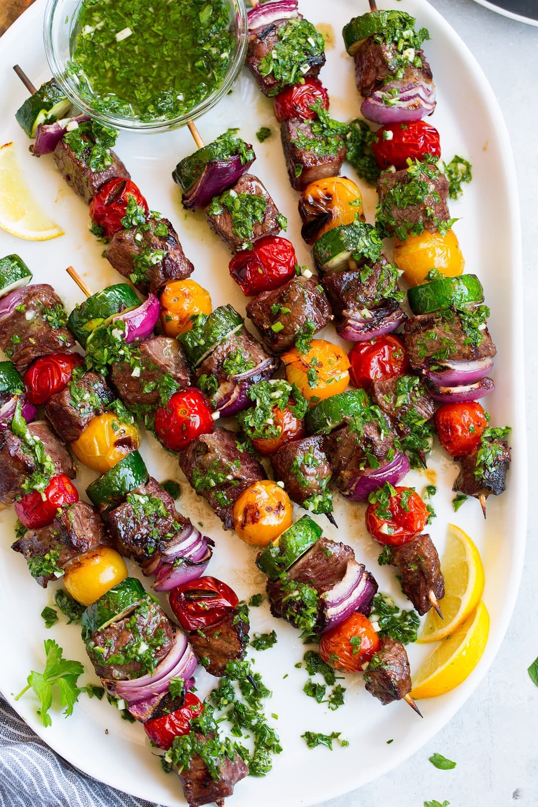 Steak Kebabs with Chimichurri