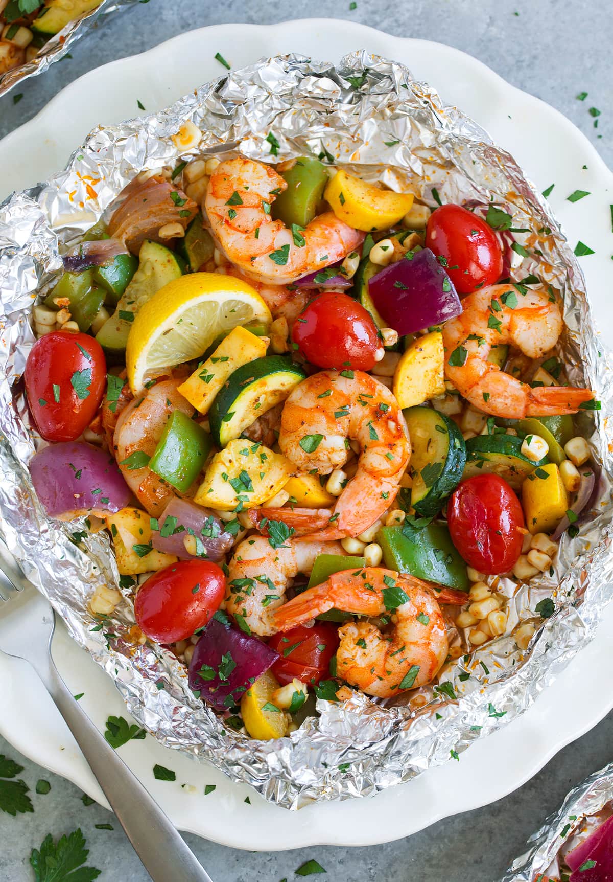 Shrimp and Summer Veggie Foil Packs