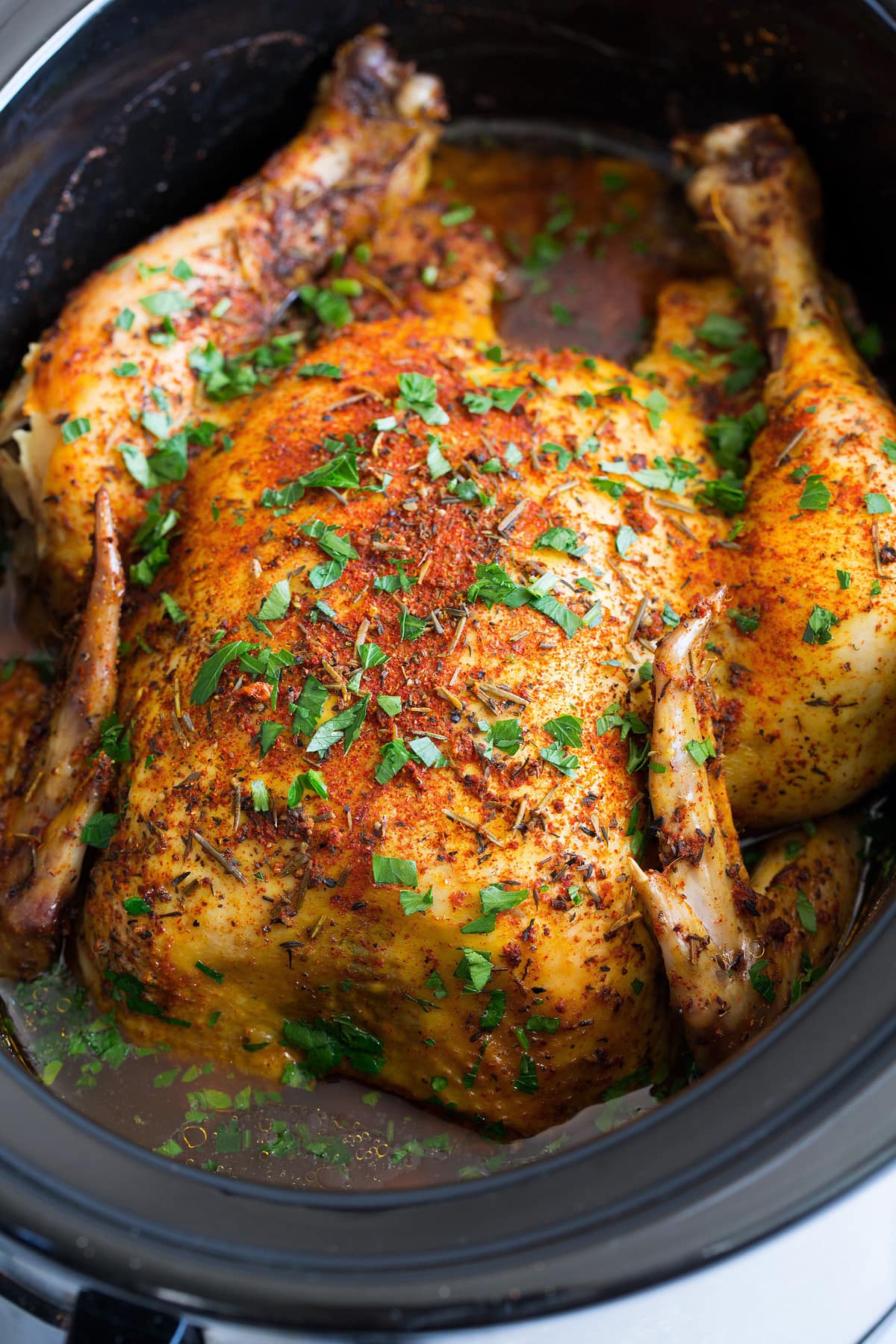Slow Cooker Chicken {Whole Rotisserie Style}