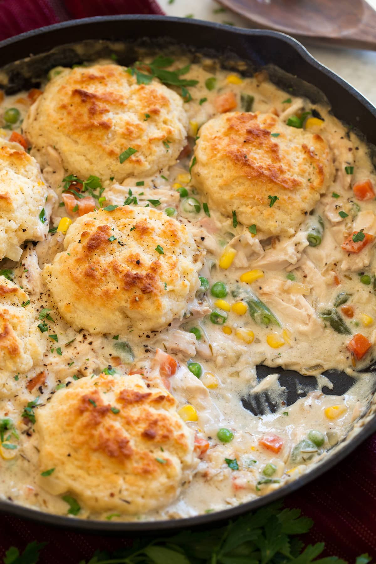 Chicken Pot Pie with Biscuits