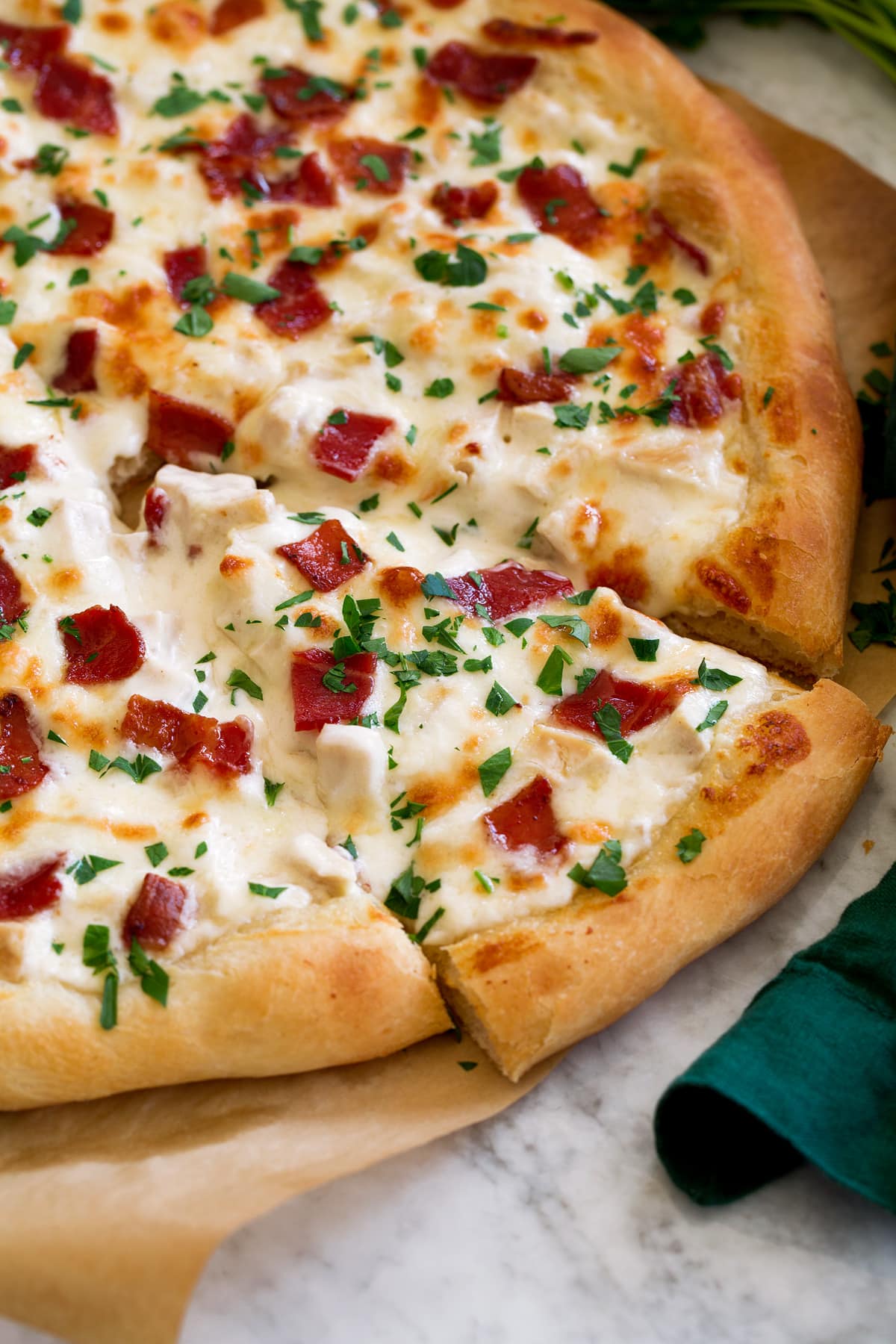 Chicken Alfredo Pizza