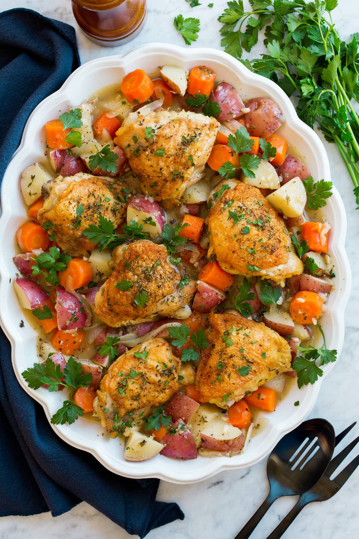 Braised Chicken Thighs and Vegetables