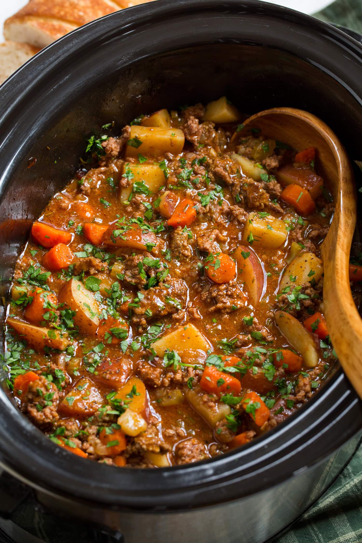 Slow Cooker Ground Beef Stew