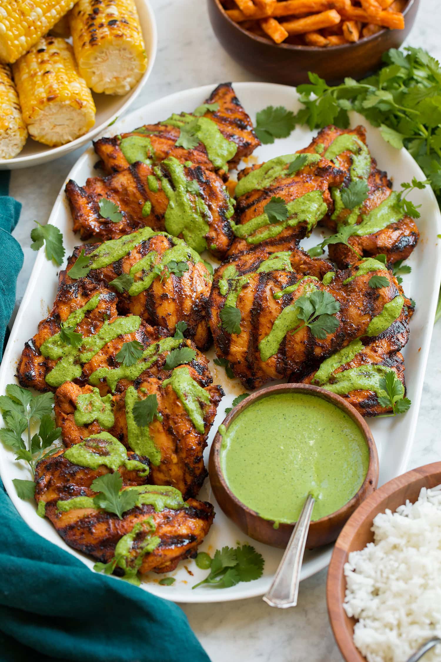 Peruvian Chicken with Green Sauce (Aji Verde)