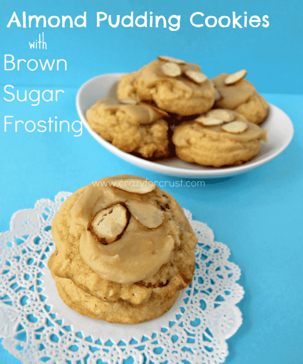 Almond Pudding Cookies with Brown Sugar Frosting