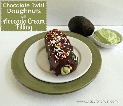 Chocolate Twist Doughnuts with Avocado Cream Filling