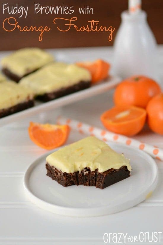 The Best Orange Frosted Brownies