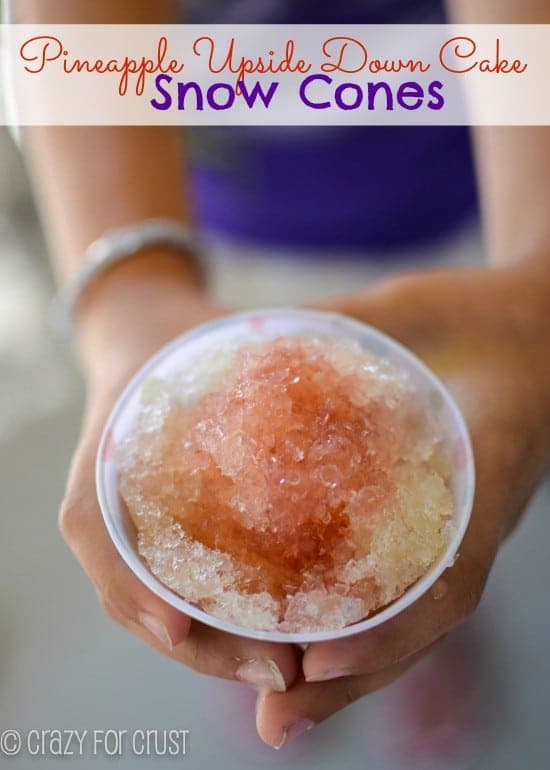Pineapple Upside Down Cake Batter Snow Cones