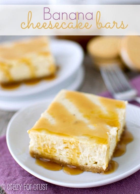 Banana Cheesecake Bars with Golden Oreo Crust