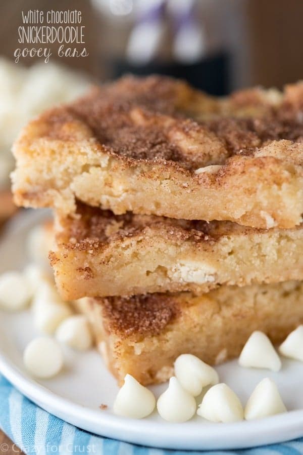 White Chocolate Snickerdoodle Gooey Bars