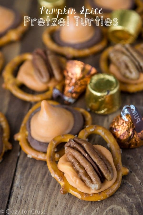 Pumpkin Spice Pretzel Turtles