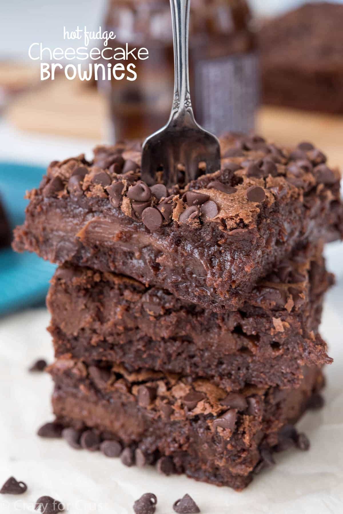 Hot Fudge Cheesecake Brownies