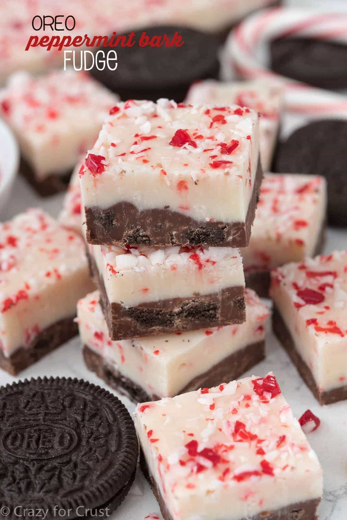 Oreo Peppermint Bark Fudge Recipe